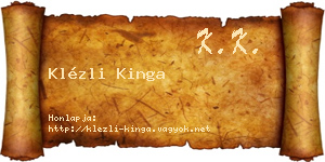 Klézli Kinga névjegykártya